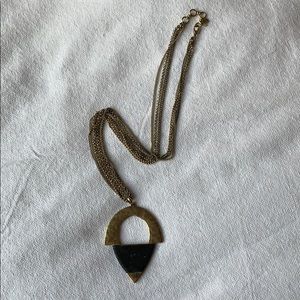 Black and gold long necklace